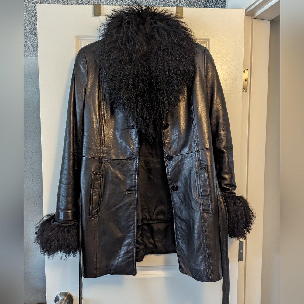 Vintage Danier Leather and Mongolian Fur Coat